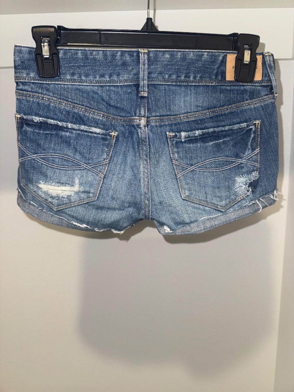 Abercrombie Kids Vintage Distressed Denim Shorts Size 14 Double Button Cuffed